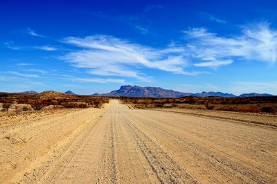 Sand road to erongo mountains namibia