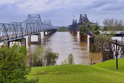 Bridge over river against sky