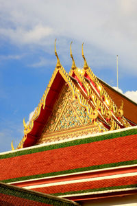 Low angle view of traditional building against sky