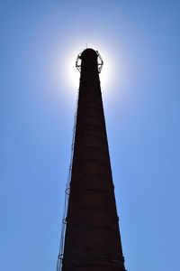 Low angle view of tower against clear sky