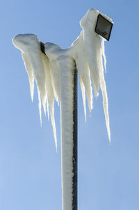 Icicles on lamppost, sweden