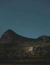 Scenic view of mountains against clear sky