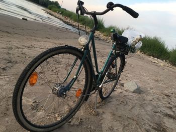 Bicycle parked on street