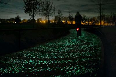 Woman looking at night