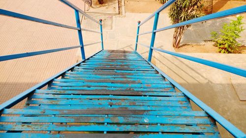 High angle view of stairs