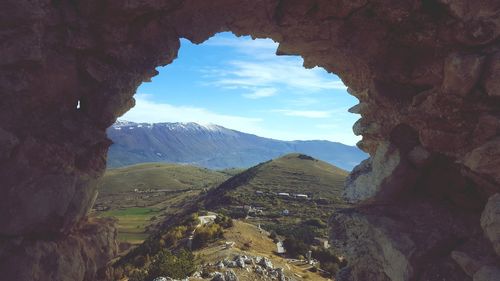 Scenic view of mountains against sky