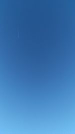 Low angle view of tree against clear blue sky