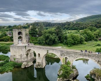 Reflection of bridge on water