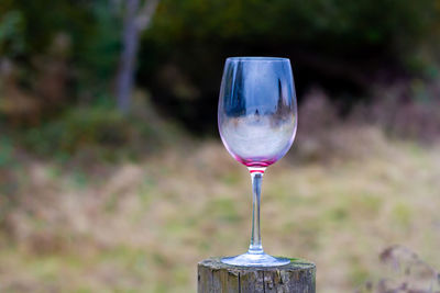 Close-up of wine glass
