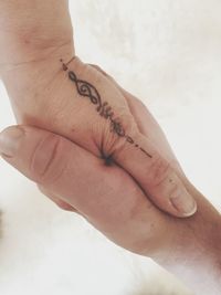 Close-up of human hand with tattoo