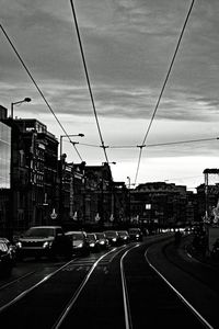 Railroad tracks in city