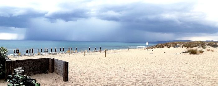 Panoramic view of beach against sky