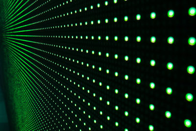 Close-up of green led wall