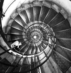 Directly below shot of spiral staircase