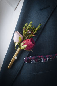 High angle view of flower on table