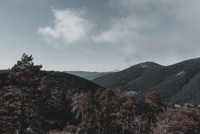 Scenic view of mountains against sky