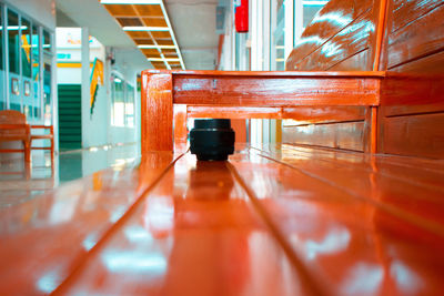 Surface level of empty seats in building