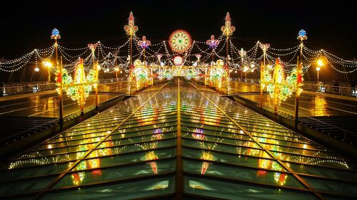Illuminated city at night