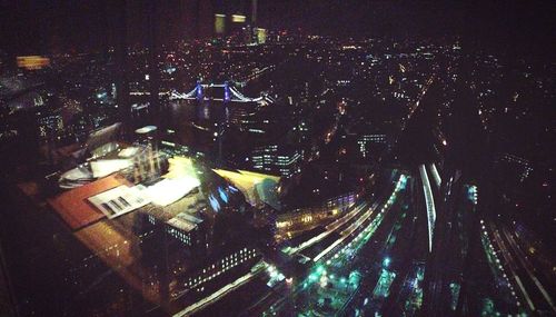 Illuminated city at night