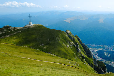 Scenic view of mountains against sky