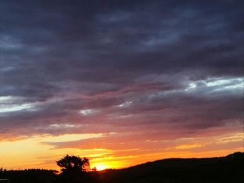 Scenic view of dramatic sky during sunset