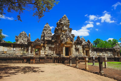 Temple against building