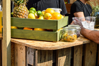 Fruits in basket for sale