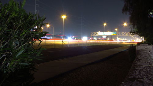 Illuminated street light at night