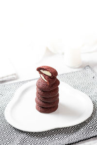 Close-up of chocolate cake on table