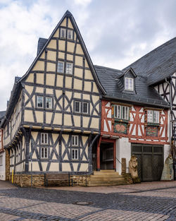 Picturesque german medieval colorful architecture in bad camberg, hesse, germany