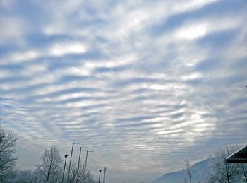 Low angle view of cloudy sky