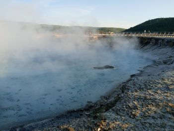 Thermal lake in west yellowstone 