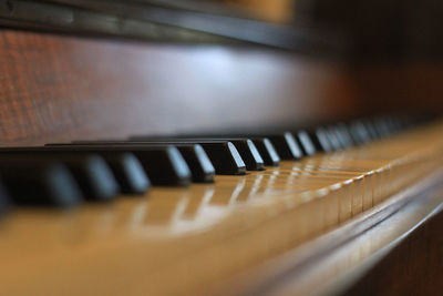 Close-up of piano keys