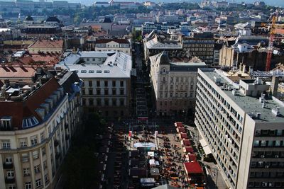 Aerial view of buildings in city