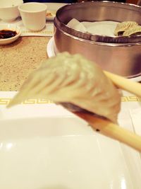 Close-up of food on table