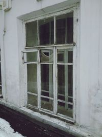 Closed window of old building