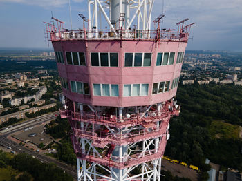 High angle view of buildings in city