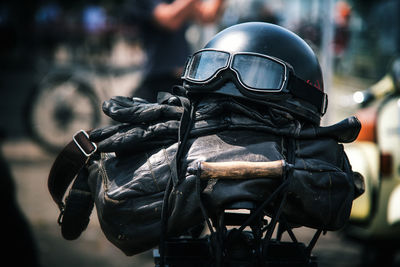 Close-up of motorcycle