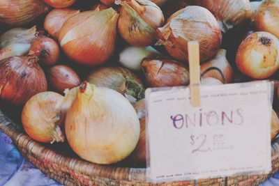 Close-up of food in market