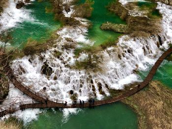 Aerial view of plitvice lakes national park