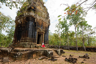 Woman at old temple