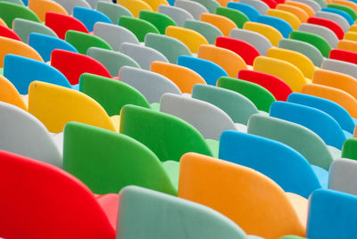 Full frame shot of multi colored chairs