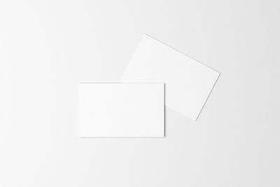 High angle view of blank paper against white background