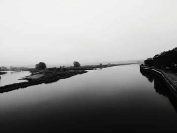 Scenic view of lake against clear sky
