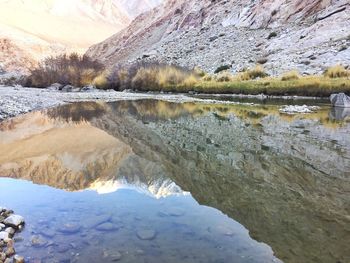 Reflection of mountain in lake