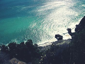 High angle view of sea against sky