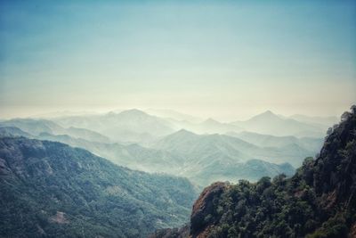 Scenic view of mountains against clear sky