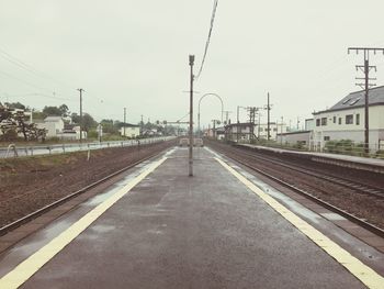 Railroad track at night