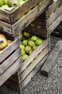 Apples in crates