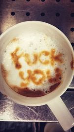 Close-up of cappuccino